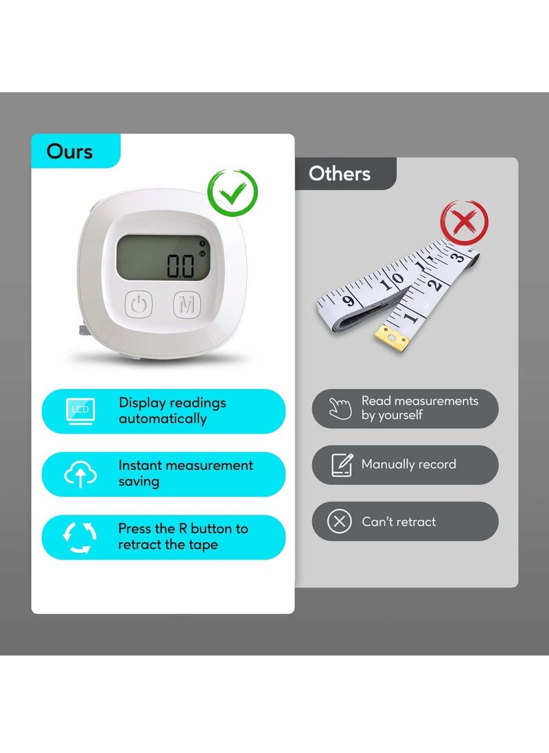 Excefore - Tape Measure for Body, Smart Bluetooth Digital Measuring Tape with App, Retractable Function, Accurate Measurement Tape for Weight Loss, Muscle Gain, Fitness Bodybuilding, Inches & CM - Image 1