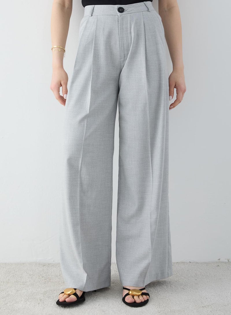trendyol Gray Wide Leg Pants - Image 3
