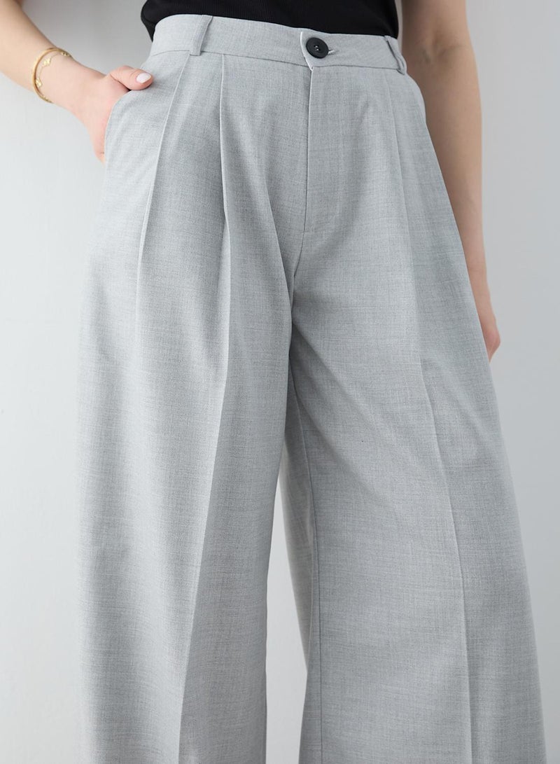 trendyol Gray Wide Leg Pants - Image 4