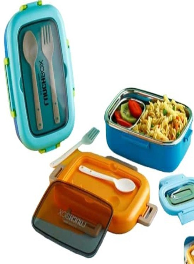 PRETOX Stainless Steel Insulated Ultima-750 Insulated Lunch Box Set Leakproof Lunch Box 2 Compartment Tiffin Box Food Container Dabba (Multi Colors) - Image 2