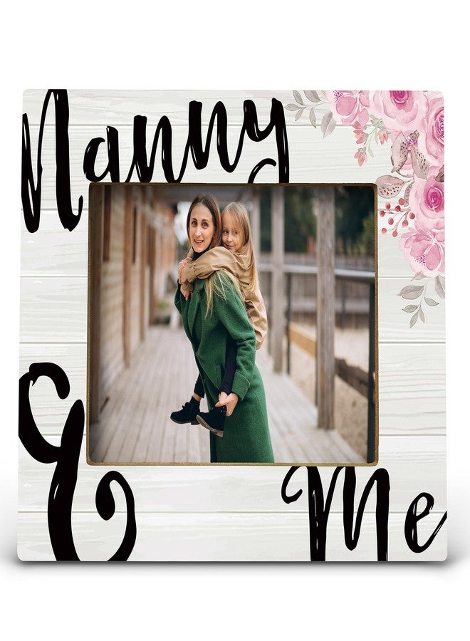 FONDCANYON Nanny and Me Picture Photo Frame,Nanny Gifts for Grandma,Nanny Birthday Gifts,Mother's Day Gifts for Grandma,Nanny Gifts from Grandkids,Rustic Grandma and Me Picture Frames(5x7 Inch Photo) - Image 1