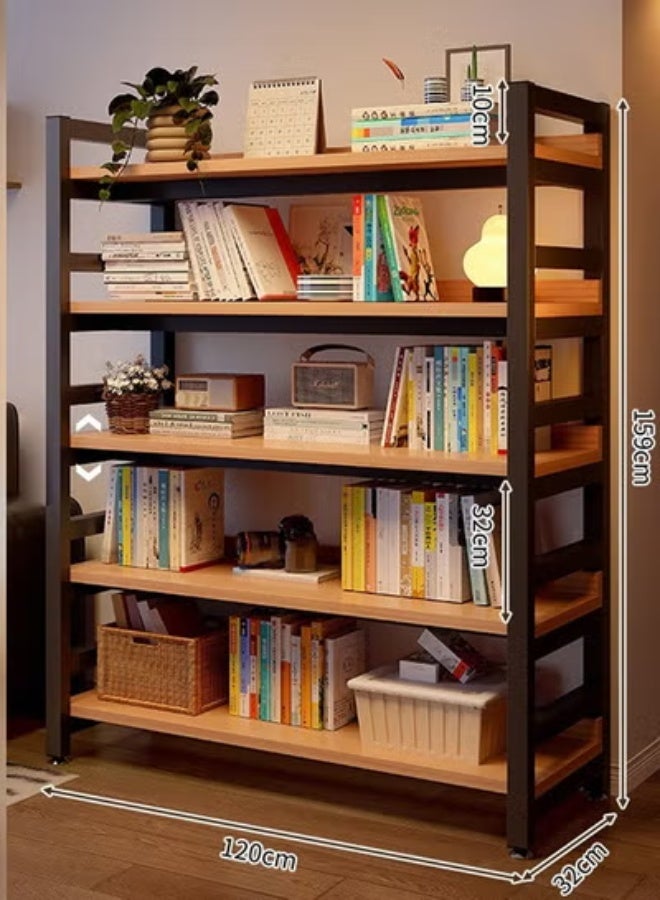 زي سي إم - هابي رف كتب عصري متعدد الوظائف مكون من 5 طبقات بتصميم مثبت على الحائط وواقف على الأرض 120 سم - Image 2