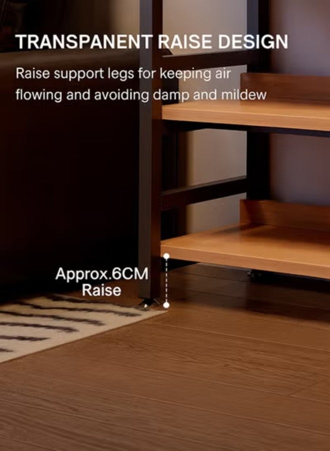 زي سي إم - هابي رف كتب عصري متعدد الوظائف مكون من 5 طبقات بتصميم مثبت على الحائط وواقف على الأرض 120 سم - Image 4