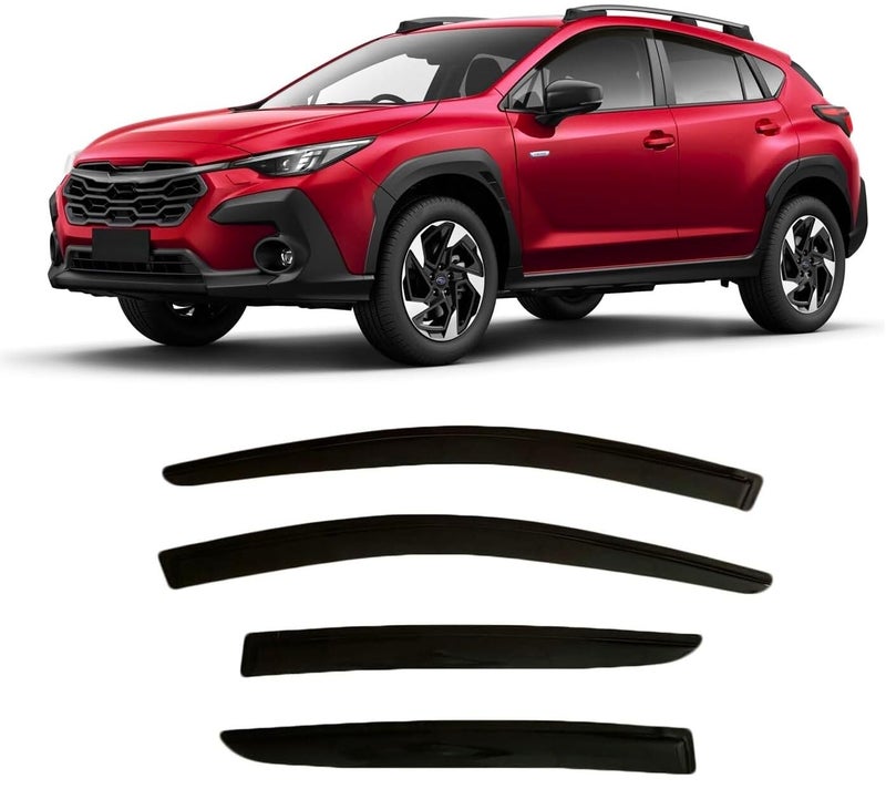 20242025 TapeOn Side Window Deflector Visors for Subaru Crosstrek for Subaru Impreza Smoke Tinted Rain Guards Base Premium Sport Limited RS