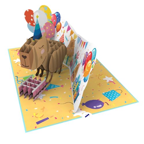 Rykamia Capybara Birthday Pop Up Card, Cute Capy Birthday Greeting Card, Capy Birthday Card, Capybara Gifts, Capybara Birthday Card, Capy Birthday Card, Capybara Card 3D, Capy Birthday Pop Up Card - Image 5