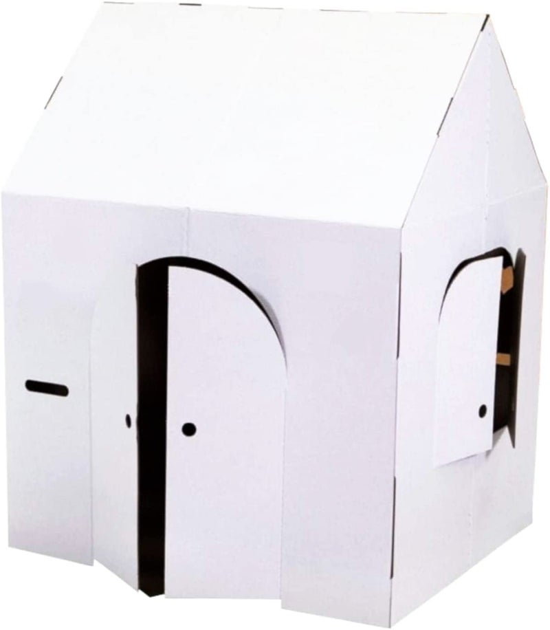 Easy Playhouse Blank Crafty Cottage  Kids Art and Craft for Indoor Fun Color Draw Doodle on this Blank Canvas  Decorate and Personalize a Cardboard Fort 32 x 265 x 405  Made in USA Age 3 - Image 3