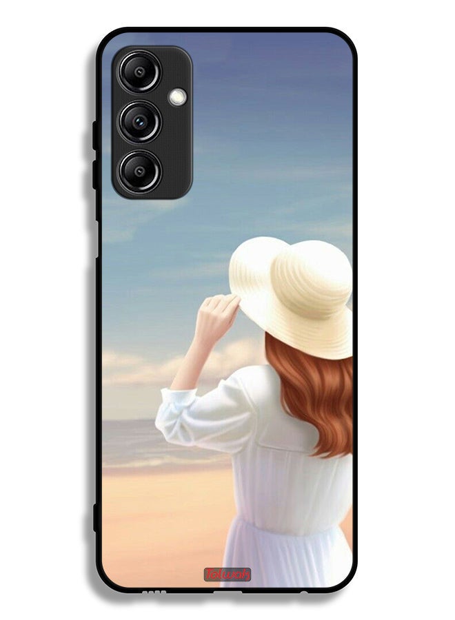 Tolwak Samsung Galaxy A14 5G Protective Case Cover Hat Girl Standing - Image 1