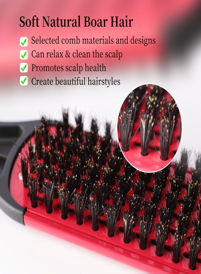 Aiseely Hair Straightening Comb Double Sided Bristle Hair Brush Clamp Straightener Comb Natural Fibres Styling Tool - Image 5
