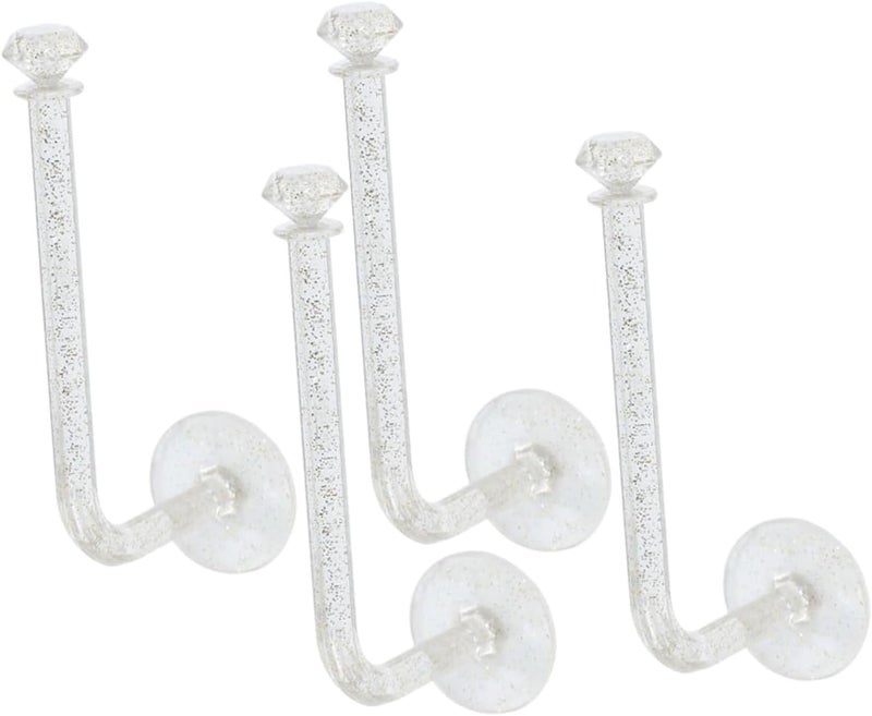 DECHOUS 4pcs Punch-Free Wall Hooks Long Heavy-Duty Adhesive Decorative Hooks for Hanging Coats Keys Towels in Bathroom and Home Organization - Image 1