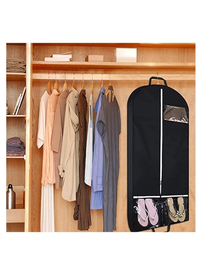 Travel Garment Bags for Men and Women with 2 Clear Pockets - Hanging Storage Bags for Suits, Shirts, Coats, and Dresses - Ideal for Plane and Car Travel (128*58*10cm)  - Image 4
