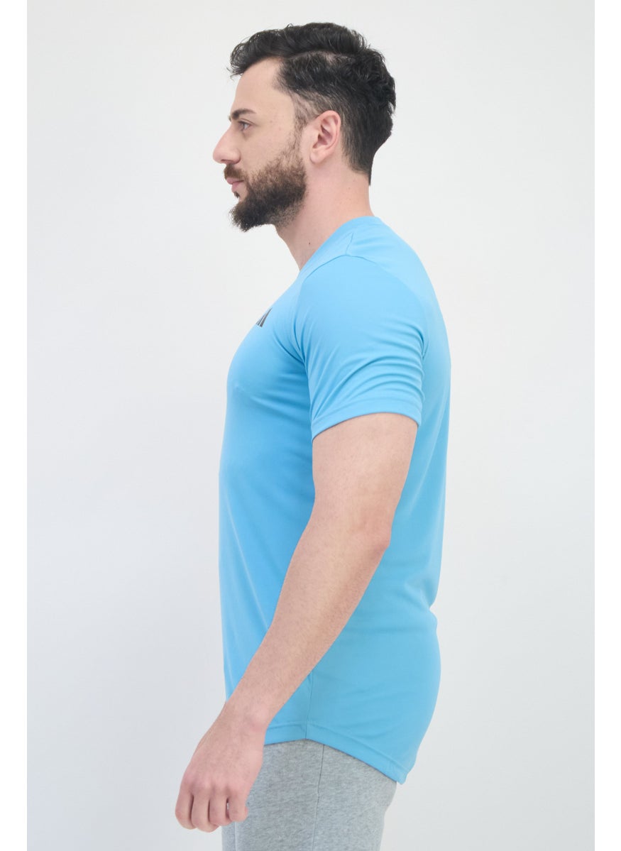 Adidas Men Regular Fit Short Sleeves Training T-Shirt, Turquoise  - Image 2