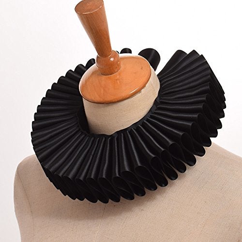 GRACEART Renaissance Elizabethan Ruffle Neck Collar Black - Image 3