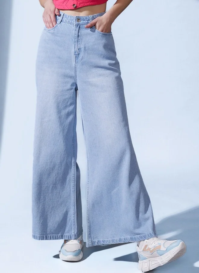 STREET 9 Flared Light Blue Jeans for Women