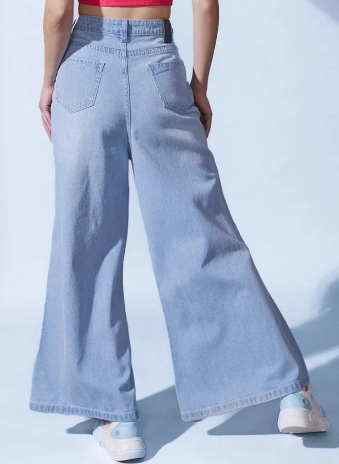 STREET 9 Flared Light Blue Jeans for Women