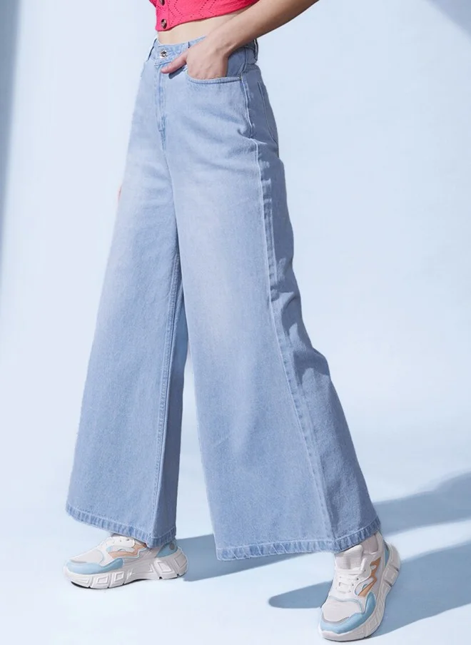 STREET 9 Flared Light Blue Jeans for Women