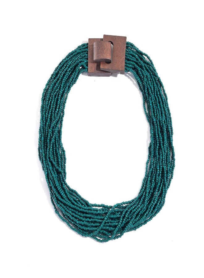 Coiris Fashion Multi Layer Strand Collar Colorful Chunky Necklace for Women Tropic Boho Style Necklace, Plastic, No Gemstone - Image 1