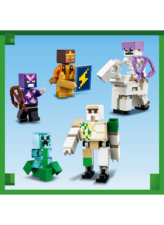 LEGO - Minecraft The Iron Golem Fortress 21250 Building Toy Set; Playset Featuring a Crystal Knight and Golden Knight; A Fortress and a Giant Golem for Kids Aged 9+ to Make, Play With and Display (868 Pieces) - Image 1