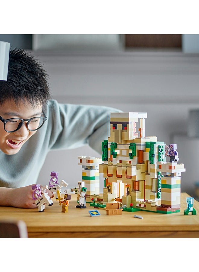 LEGO - Minecraft The Iron Golem Fortress 21250 Building Toy Set; Playset Featuring a Crystal Knight and Golden Knight; A Fortress and a Giant Golem for Kids Aged 9+ to Make, Play With and Display (868 Pieces) - Image 1
