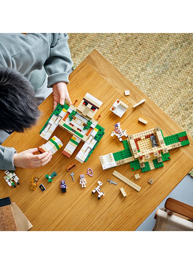 LEGO - Minecraft The Iron Golem Fortress 21250 Building Toy Set; Playset Featuring a Crystal Knight and Golden Knight; A Fortress and a Giant Golem for Kids Aged 9+ to Make, Play With and Display (868 Pieces) - Image 1