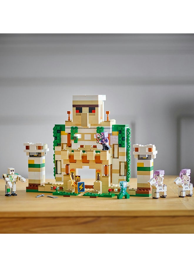 LEGO - Minecraft The Iron Golem Fortress 21250 Building Toy Set; Playset Featuring a Crystal Knight and Golden Knight; A Fortress and a Giant Golem for Kids Aged 9+ to Make, Play With and Display (868 Pieces) - Image 1
