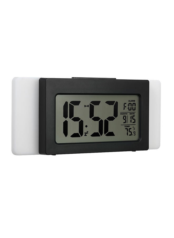 نيبمينينت ساعة منبّه مزودة بمقياس للحرارة بشاشة LCD رقمية وإضاءة خلفية وخاصية الغفوة أسود - Image 1