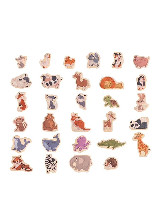 Hape 30-pcs Wooden Magnetic Animals, Animal Magnets, Toys For 2 Years & Up, Educational Toys,Magnet Toys