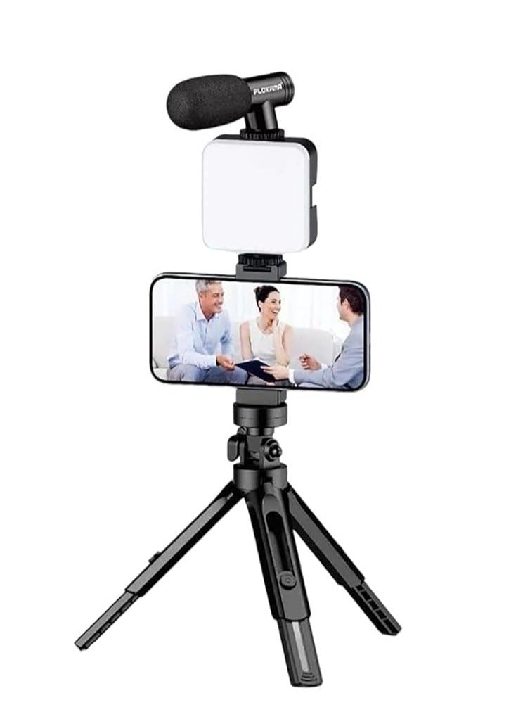 5 in 1 Video Camera Tripod, Grip Mount, Microphone and LED Light Kit for Any Smartphone for Professional Filmmaking and Video (U-Shaped Frame, LED Light, Microphone and Tripod), Model No. (PK-773)  - Image 4