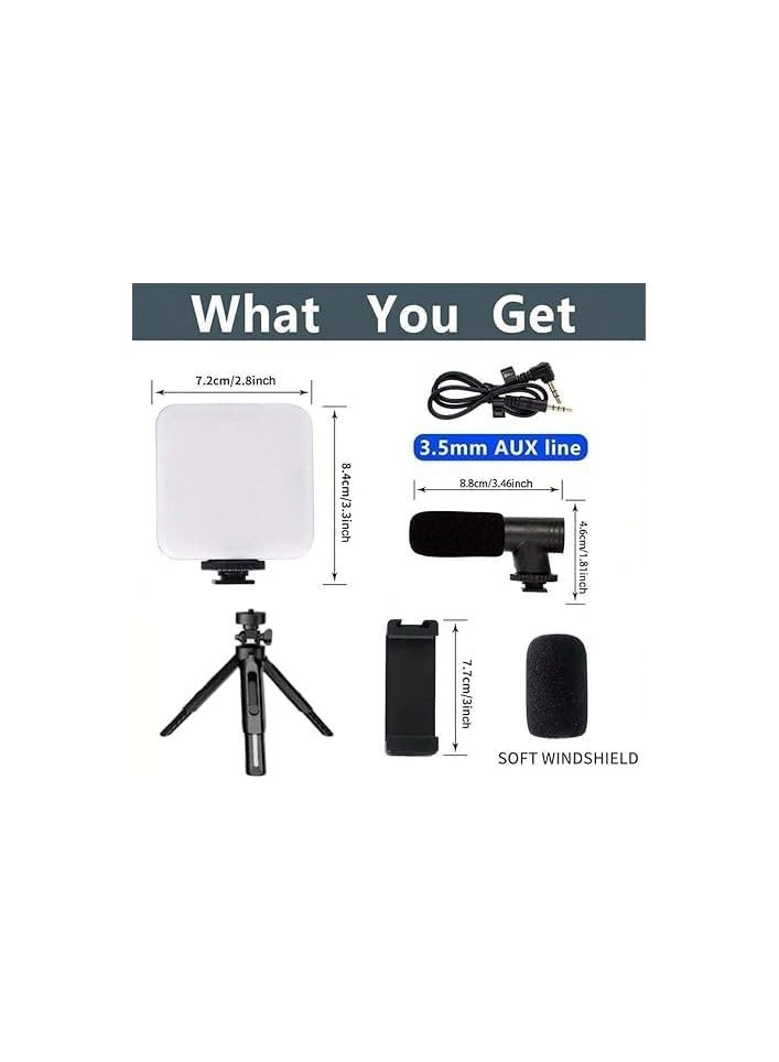 5 in 1 Video Camera Tripod, Grip Mount, Microphone and LED Light Kit for Any Smartphone for Professional Filmmaking and Video (U-Shaped Frame, LED Light, Microphone and Tripod), Model No. (PK-773)  - Image 3