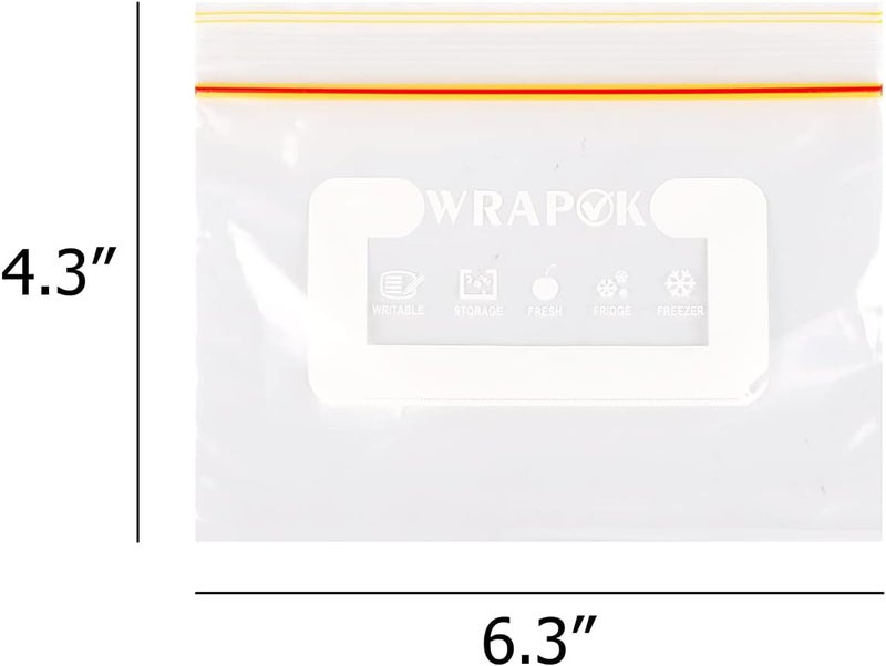 أكياس WRAPOK الصغيرة للسندويشات المجمدة، 100 كيس، أكياس قفل بسحاب للوجبات الخفيفة وصناديق الغداء، أكياس قابلة لإعادة الاستخدام لأطفال المدارس - مقاس 6.3 × 4 بوصة - Image 4