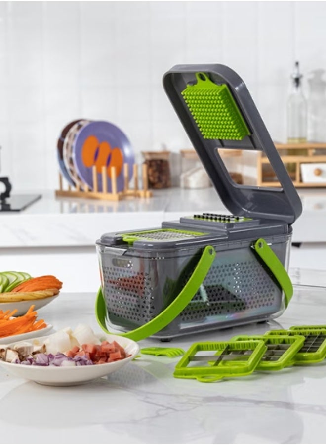 كيوومي قطاعة خضار ٢٢ قطعة، قاطع فواكه متعدد الوظائف، حرير سميك/حرير رقيق/شريحة سميكة/قطع زهور/طاحونة - Image 1