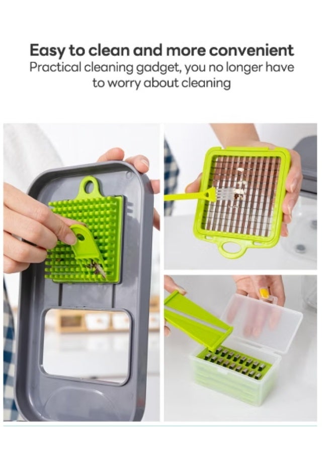 كيوومي قطاعة خضار ٢٢ قطعة، قاطع فواكه متعدد الوظائف، حرير سميك/حرير رقيق/شريحة سميكة/قطع زهور/طاحونة - Image 5