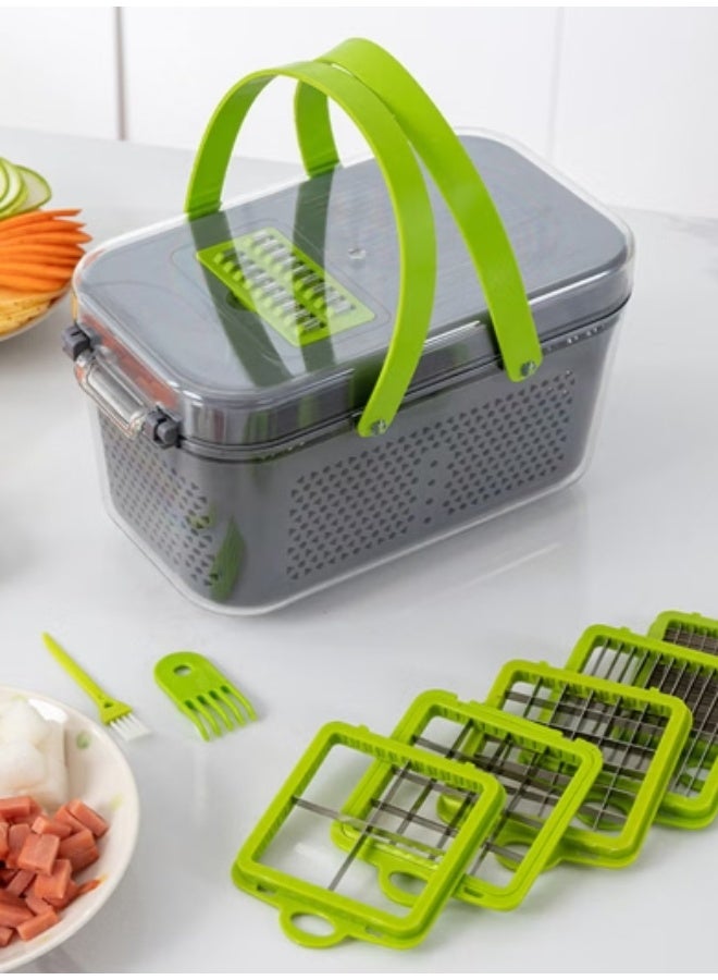 كيوومي قطاعة خضار ٢٢ قطعة، قاطع فواكه متعدد الوظائف، حرير سميك/حرير رقيق/شريحة سميكة/قطع زهور/طاحونة - Image 3