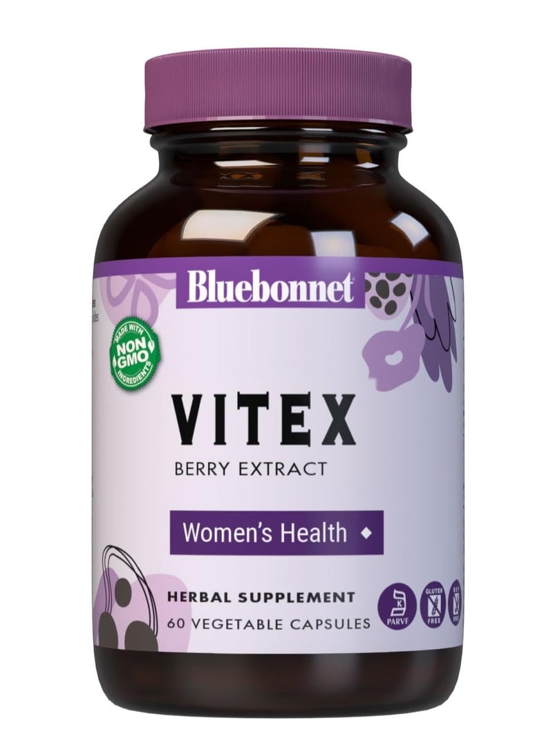 بلو بونيه مستخلص فيتكس بيري القياسي، توت شجرة العفة، 60 كبسولة نباتية - Image 1