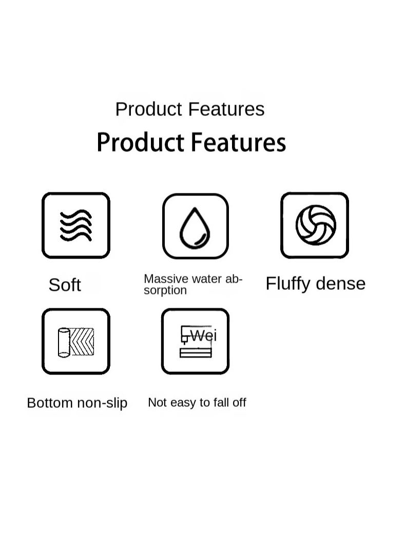 Bluejw سجادة أرضية من قطعة واحدة بحجم 40x60 سم، سجادة مدخل، سجادة حمام مضادة للانزلاق، سجادة مطبخ للقدم - Image 5