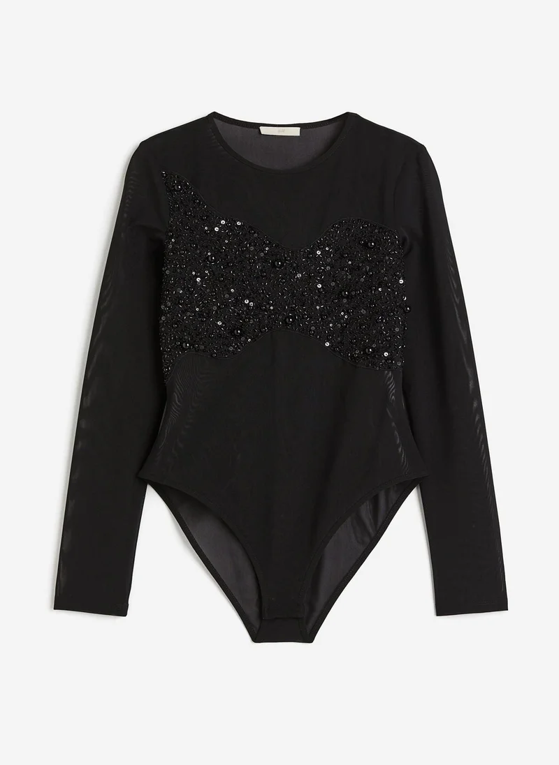 H&M Bead Detail Mesh Body