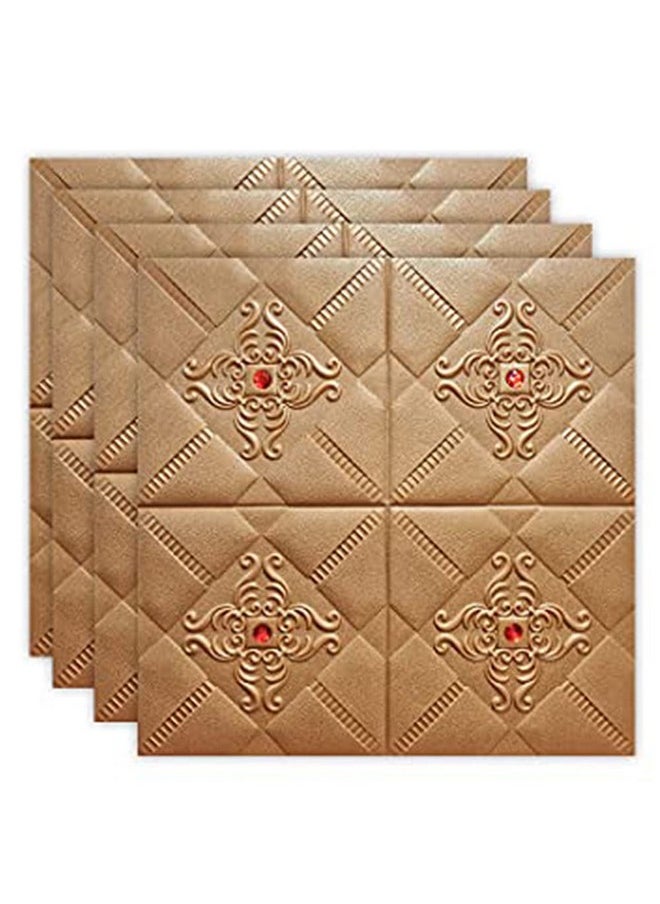 Wembley Self Adhesive Wallpaper For Wall Bedroom Wall Sticker Room Decoration Wall Tiles For Living Room 3D Foam Panels 8Mm 4 Pcs. Copper  - Image 1