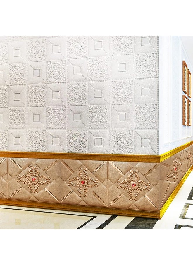 Wembley Self Adhesive Wallpaper For Wall Bedroom Wall Sticker Room Decoration Wall Tiles For Living Room 3D Foam Panels 8Mm 4 Pcs. Copper  - Image 2