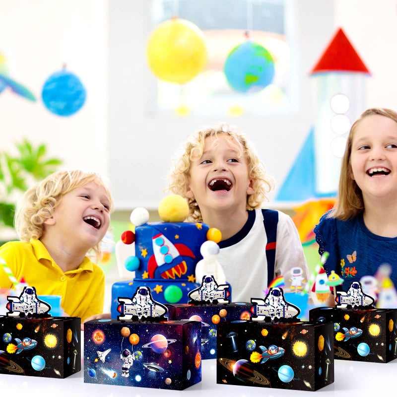 Nezyo 24 Pcs 4.8 x 2.4 x 5.2 Inches Space Party Favor Boxes Small Galaxy Gable Boxes Solar System Planet Cardboard Gift Candy Goodie Bags for Space Theme Birthday Party Supplies(Astronaut) - Image 5