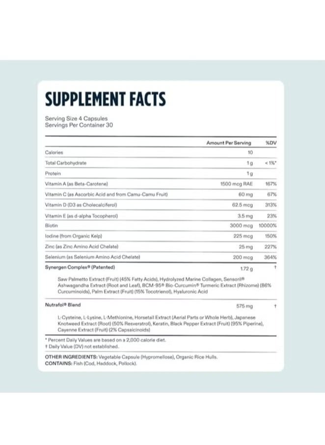 NUTRAFOL - Nutrafol Men's Hair Growth Supplements, Clinically Tested for Visibly Thicker Hair and Scalp Coverage, Dermatologist Recommended - 1 Month Supply - Image 1