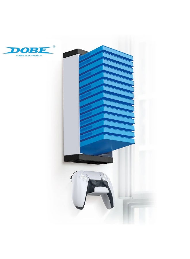 Dobe Wall Mount 14 in 1 Game Disc Storage Stand For PS5 - Image 1
