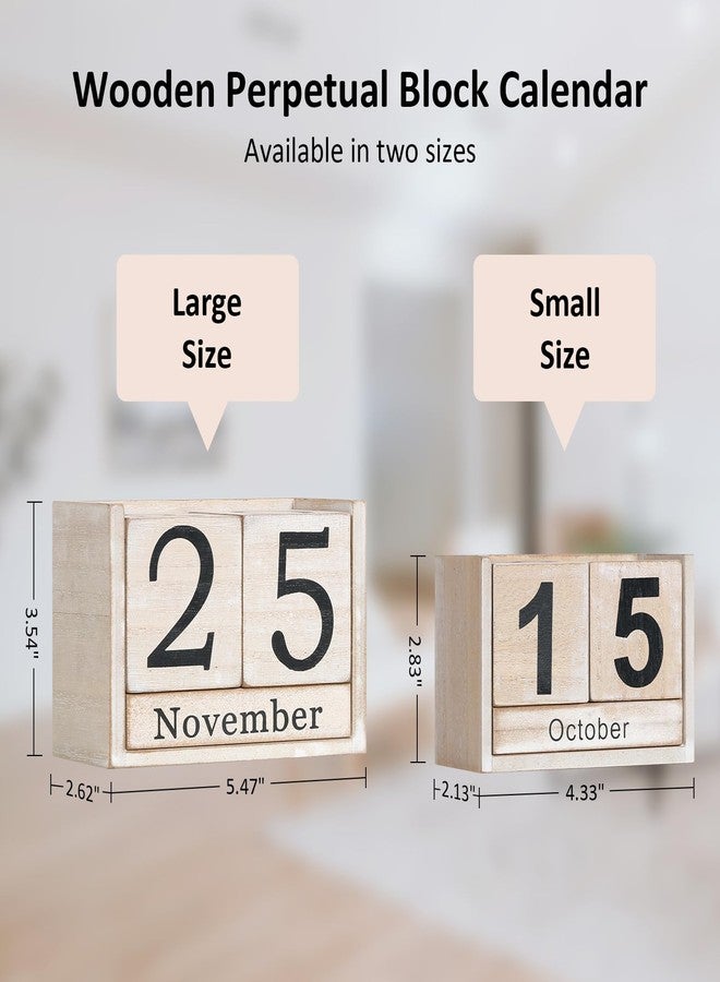 DEERINE Wooden Block Calendar for Desk, DBC03V - Image 3