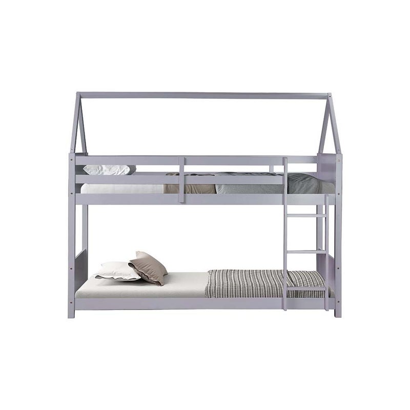 DANUBE HOME Derby House V2 90x200 Solid Wood Bunk Bed | Modern Design Wooden Kids Bunk Bed Frame Furniture | Comfortable Bed (Mattress Not Included) - Grey - Image 4