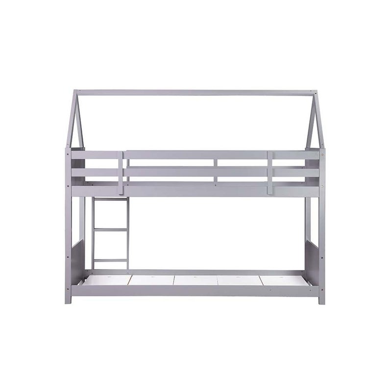 DANUBE HOME Derby House V2 90x200 Solid Wood Bunk Bed | Modern Design Wooden Kids Bunk Bed Frame Furniture | Comfortable Bed (Mattress Not Included) - Grey - Image 3