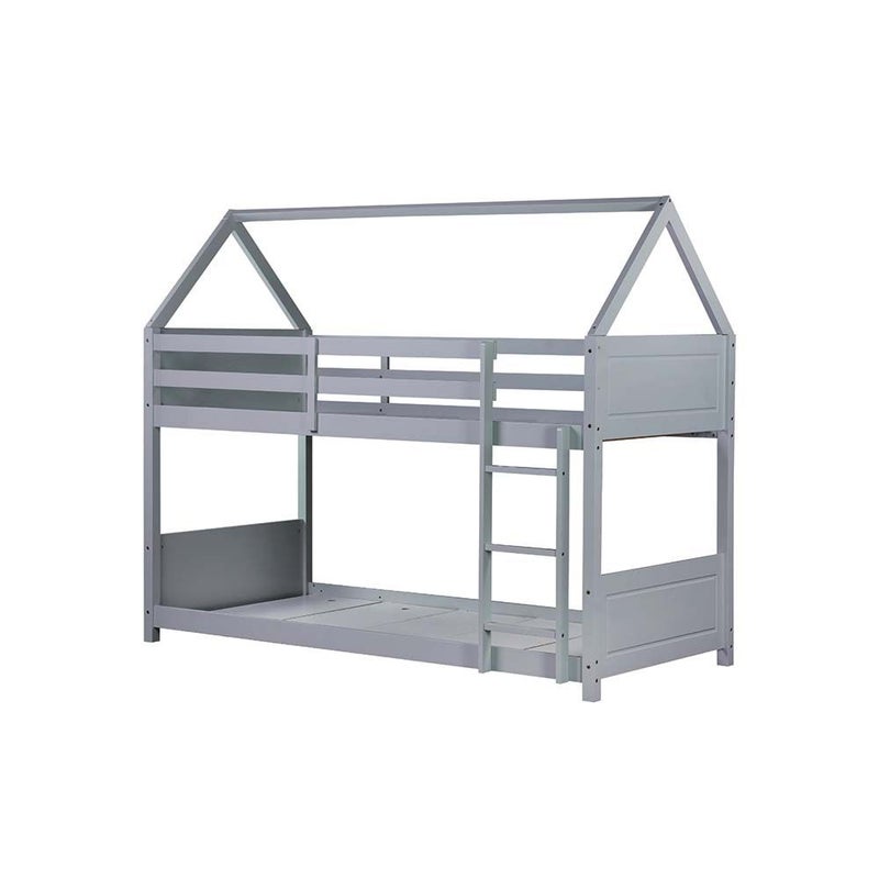 DANUBE HOME Derby House V2 90x200 Solid Wood Bunk Bed | Modern Design Wooden Kids Bunk Bed Frame Furniture | Comfortable Bed (Mattress Not Included) - Grey - Image 2
