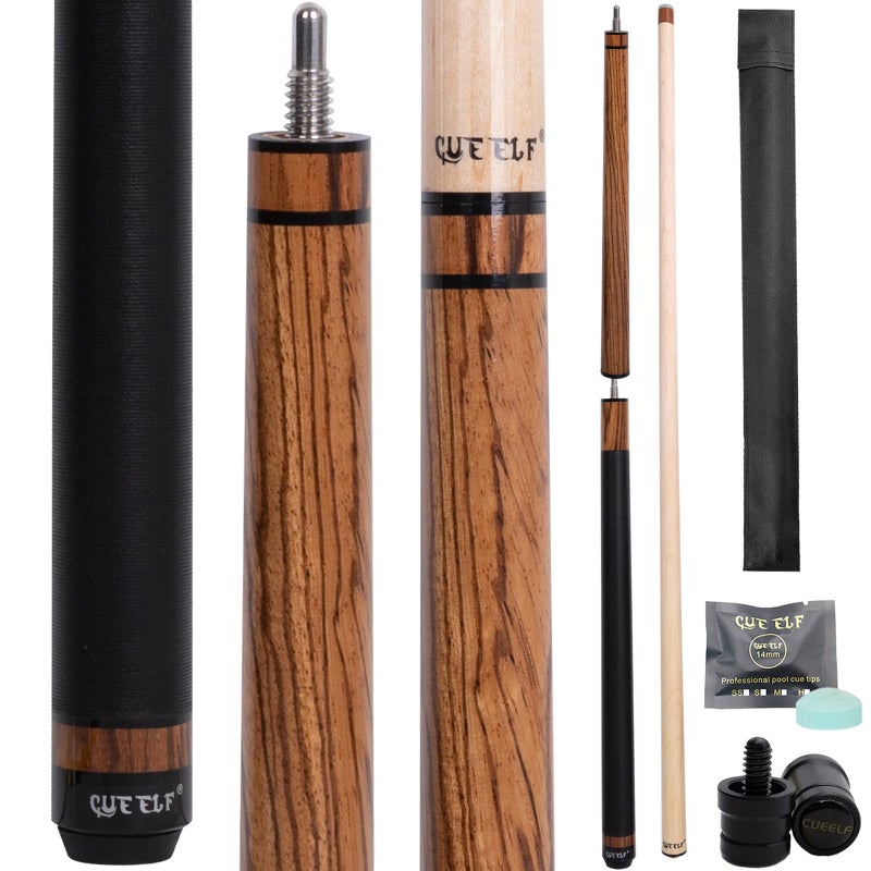 CUEELF Heavy Hitter Jump Break Pool Cue 3-Piece Jump/Break Pool Cue Stick Zebra Wood Pool Stick 23 oz Break Pool Cue (Zebra, 20 oz) - Image 1