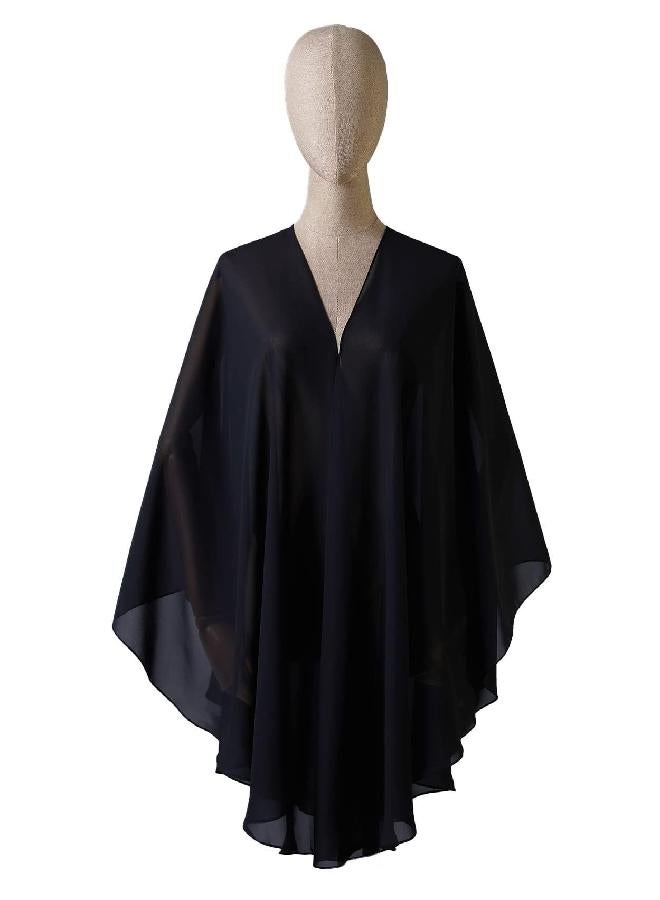 BEAUTELICATE Chiffon Shawl Bridal Wedding Wrap Long Evening Scarves Scarf Black - Image 4