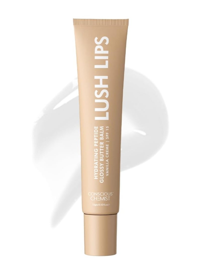 كيميائي واعي مرطب شفاه ببتيد من كونشوس كيميست - شفاه غنية بعامل حماية من الشمس ١٥ | ١٥ غرام | كريمة الفانيليا - Image 1