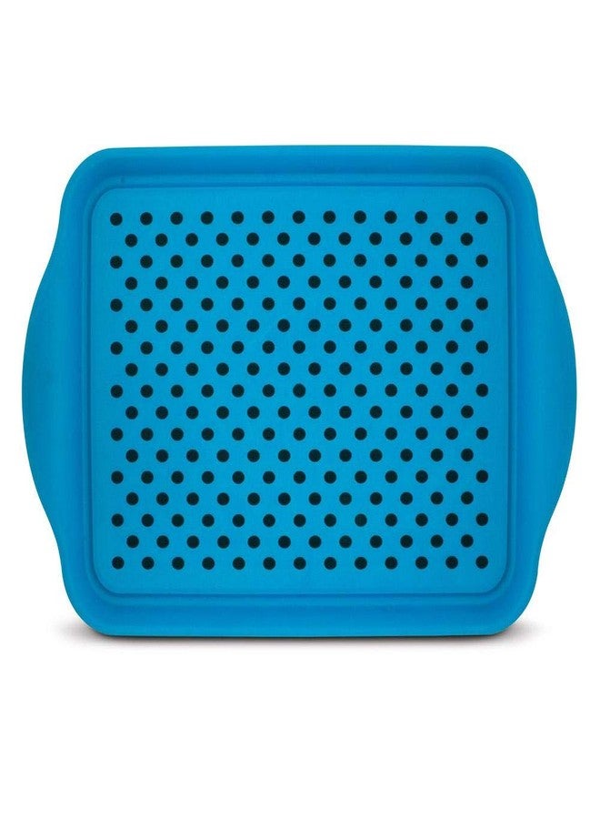 Freelance Anti Slip Serving Tray - 44 x 29 cm - Blue - Non-Slip Rubber Surface, Break-Resistant - Versatile Anti Skid PP Plastic Kitchen & Dining/Coffee Table Trays for Breakfast/Food/Tea - Image 1