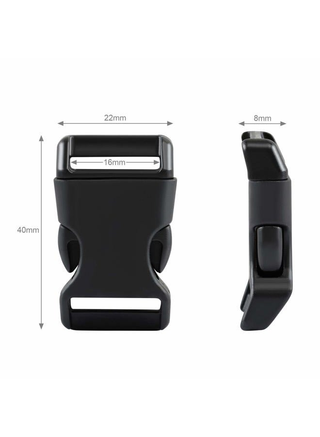 LIHAO 50 PCS 5/8" Black Plastic Side Release Buckle for Paracord Bracelets - Image 2