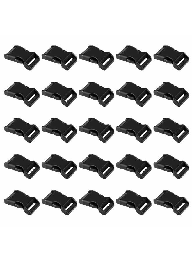 LIHAO 50 PCS 5/8" Black Plastic Side Release Buckle for Paracord Bracelets - Image 1